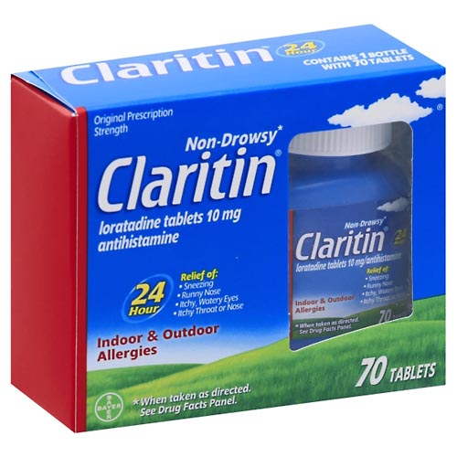 Image for Claritin Antihistamine, Original Prescription Strength, 10 mg, Non-Drowsy, Tablets,70ea from McDonald Pharmacy