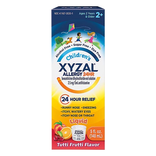 Image for Xyzal Allergy, 24 Hr, Children's, 2.5 mg, Oral Solution, Tutti Frutti Flavor,5oz from McDonald Pharmacy