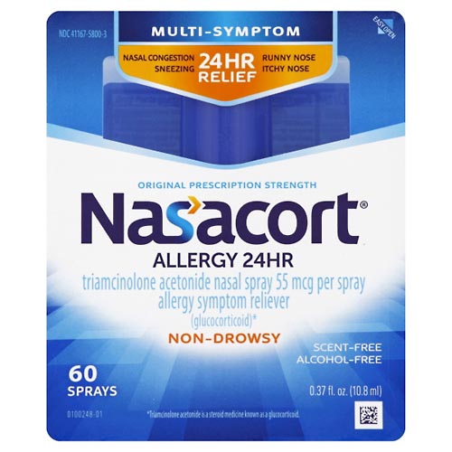 Image for Nasacort Allergy 24 HR, Multi-Symptom, Original Prescription Strength, 55 mcg, Nasal Spray,0.37oz from McDonald Pharmacy