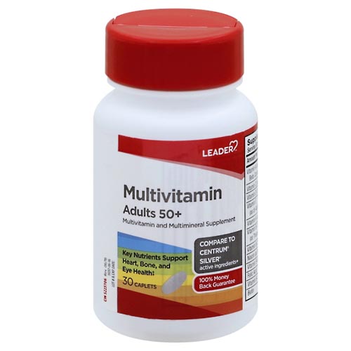 Image for Leader Multivitamin, Adults 50+, Caplets,30ea from McDonald Pharmacy
