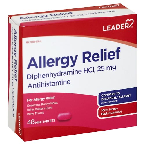 Image for Leader Allergy Relief, Mini Tablets,48ea from McDonald Pharmacy