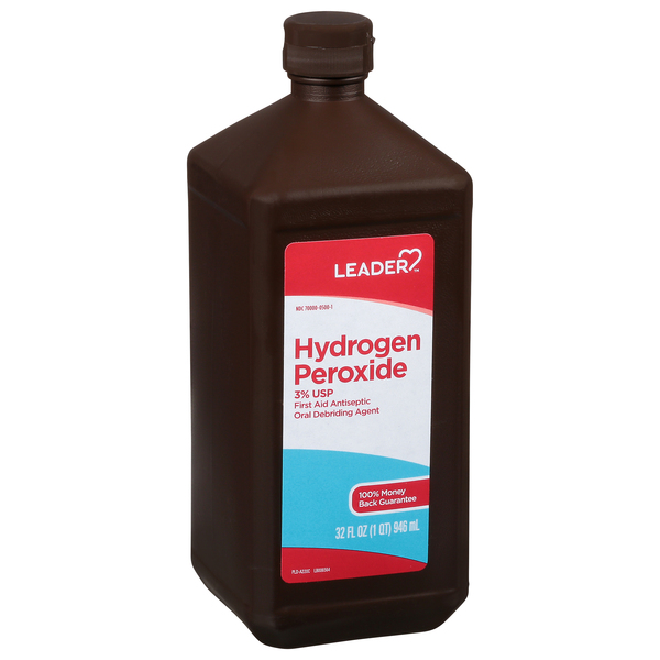 Image for Leader Hydrogen Peroxide, 3% USP, 32oz from McDonald Pharmacy