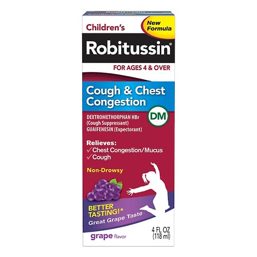 Image for Robitussin Cough & Chest Congestion, Grape, Non-Drowsy, Children's,4oz from McDonald Pharmacy